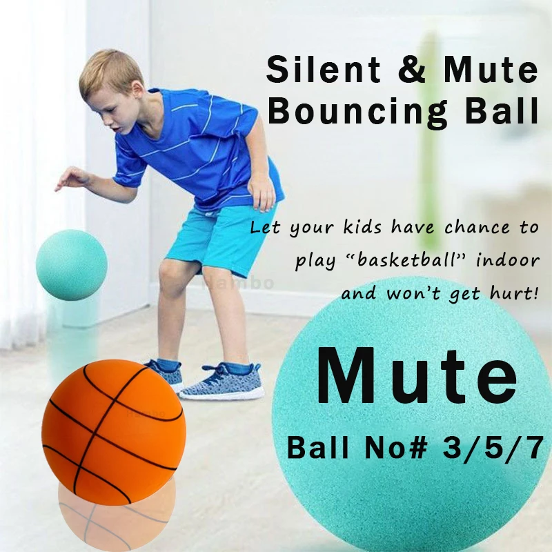 D24/21/18cm Bouncing Mute Ball Indoor Silent Basketball Baby Foam Toy Silent Playground Bounce Basketball Child Sports Toy Games