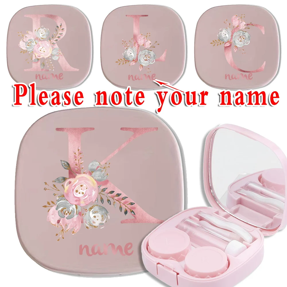 

Customized Name Colorful Meitong Box With Mirror Contact Lens Case Portable Organizer Storage Set Beauty Pupils Removal Tool Kit