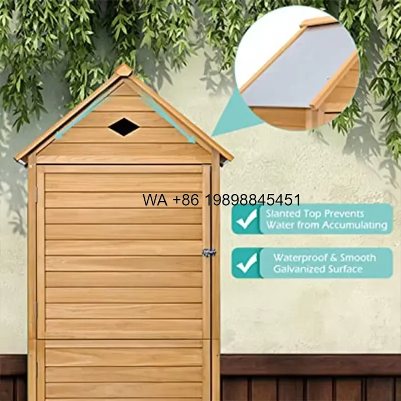 Wmwmnu for Outdoor Wooden Garden Tool Holder Organizer Durable Solid Wood Garden Tool Rack Storage Shed
