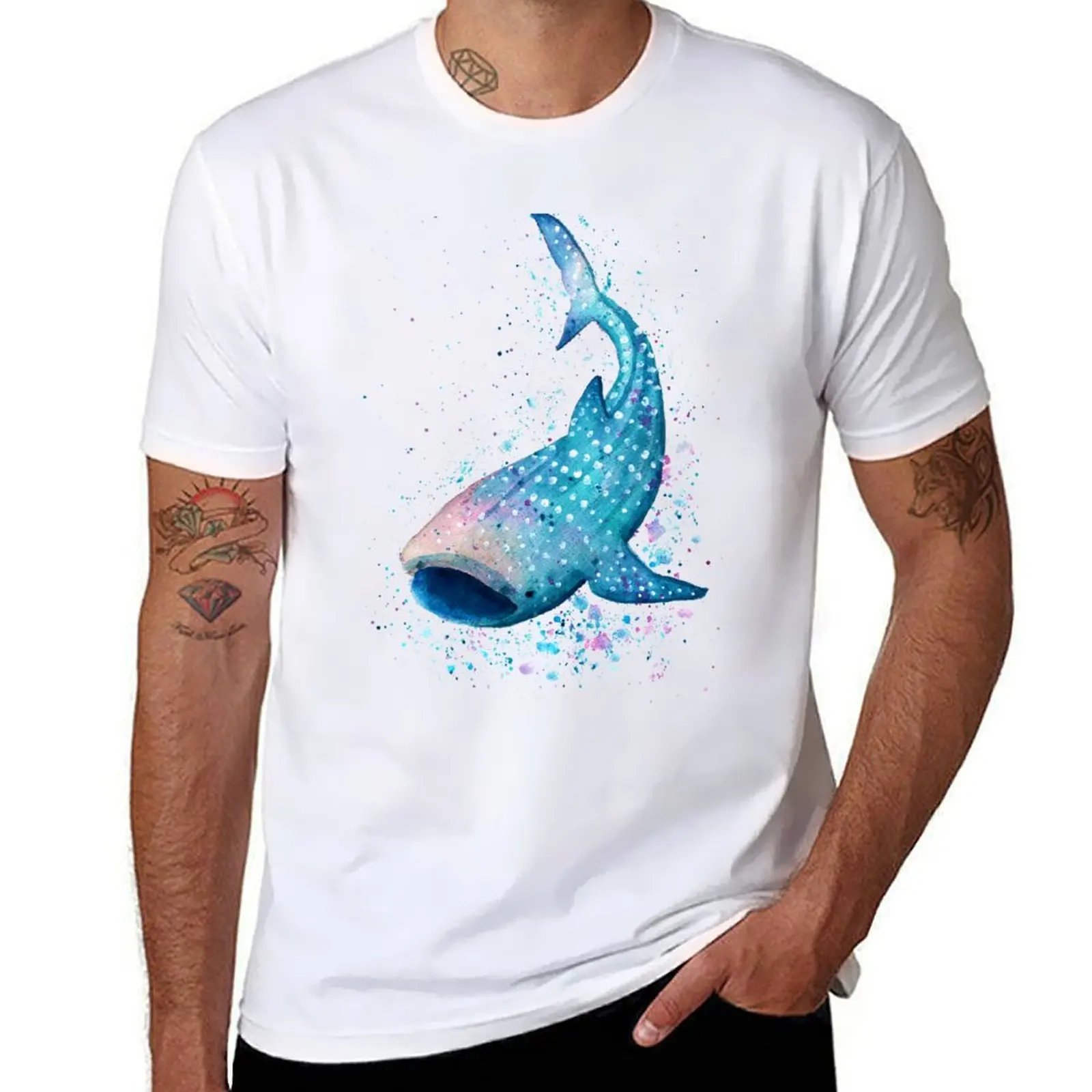 

Whale Shark T-Shirt anime t shirts oversize t shirts for man graphic funny black cotton t-shirt plain for man package T-Shirt
