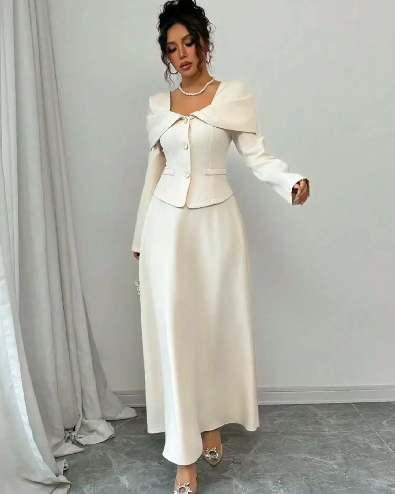 Customized Graceful Jersey Buttons Evening Dresses High Quality Long Sleeves Cocktail Dress Custom Size Bespoke Occasi