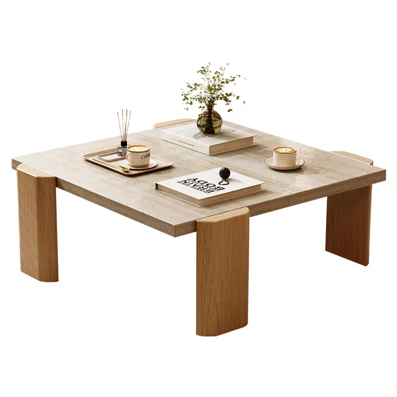 xc-Living Room Household Coffee Table Square High-end Small-sized Apartment Marble Top Simple Design Coffee Table*