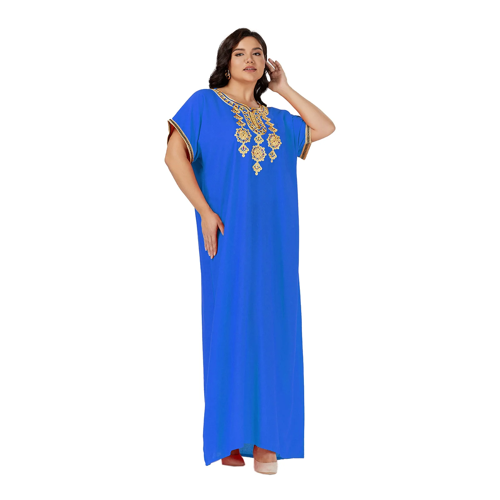 New Short Sleeve cotton Kaftan African traditional dress cover Dress Plus Size Casual Home Dashiki african Moroccan for women