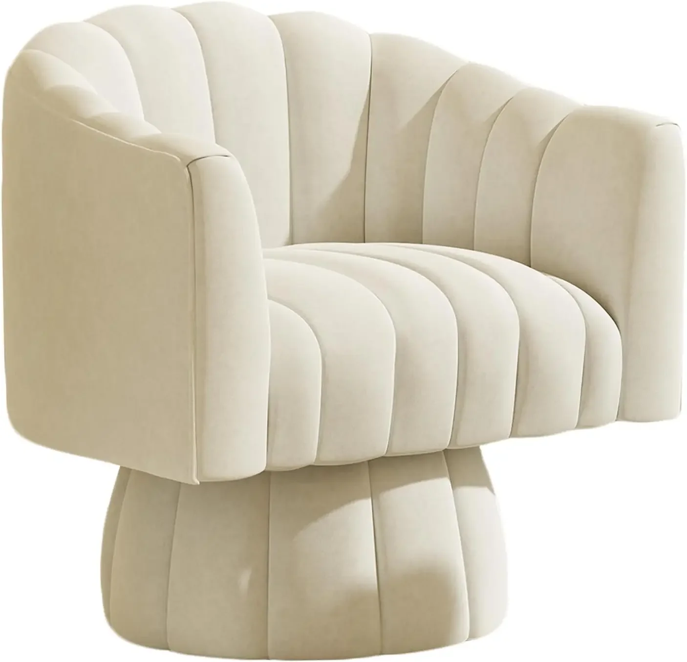 Mid Century 360 Degree Swivel Chair,Modern Lounge Sofa Round Barrel Chair with Wide Upholstered