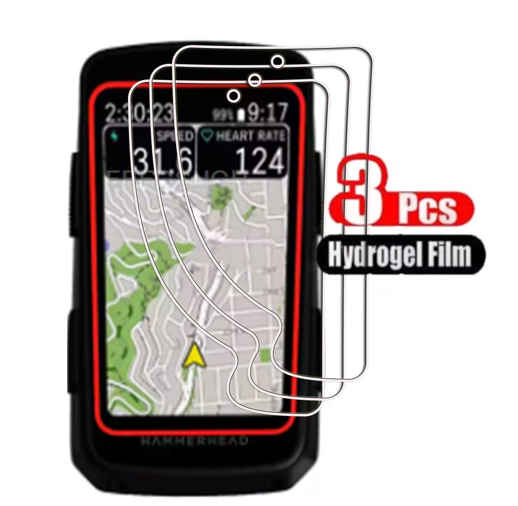 Image of 3PCS Hydrogel-Folie für Hammerhead Karoo 3 Karoo3 Fahrradcomputer 3,2" HD Hydraulische weiche Vollbild-Schutzabdeckung