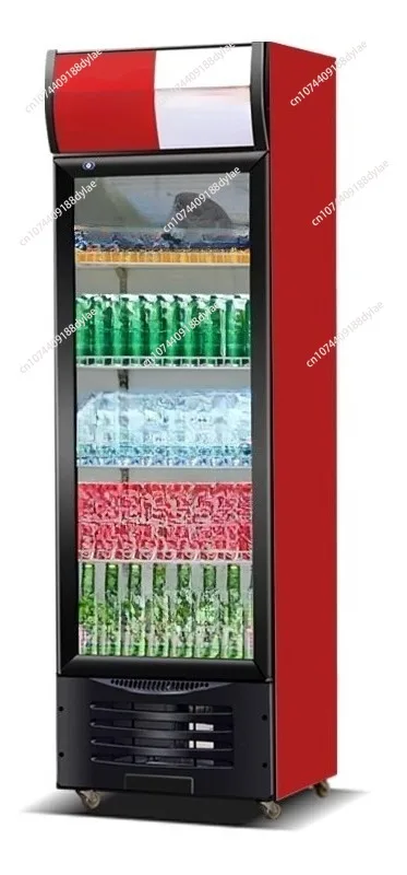 

for 388L Glass Door Supermarket Refrigerator Beverage Cabinet Commercial Freezer Display Upright Chiller
