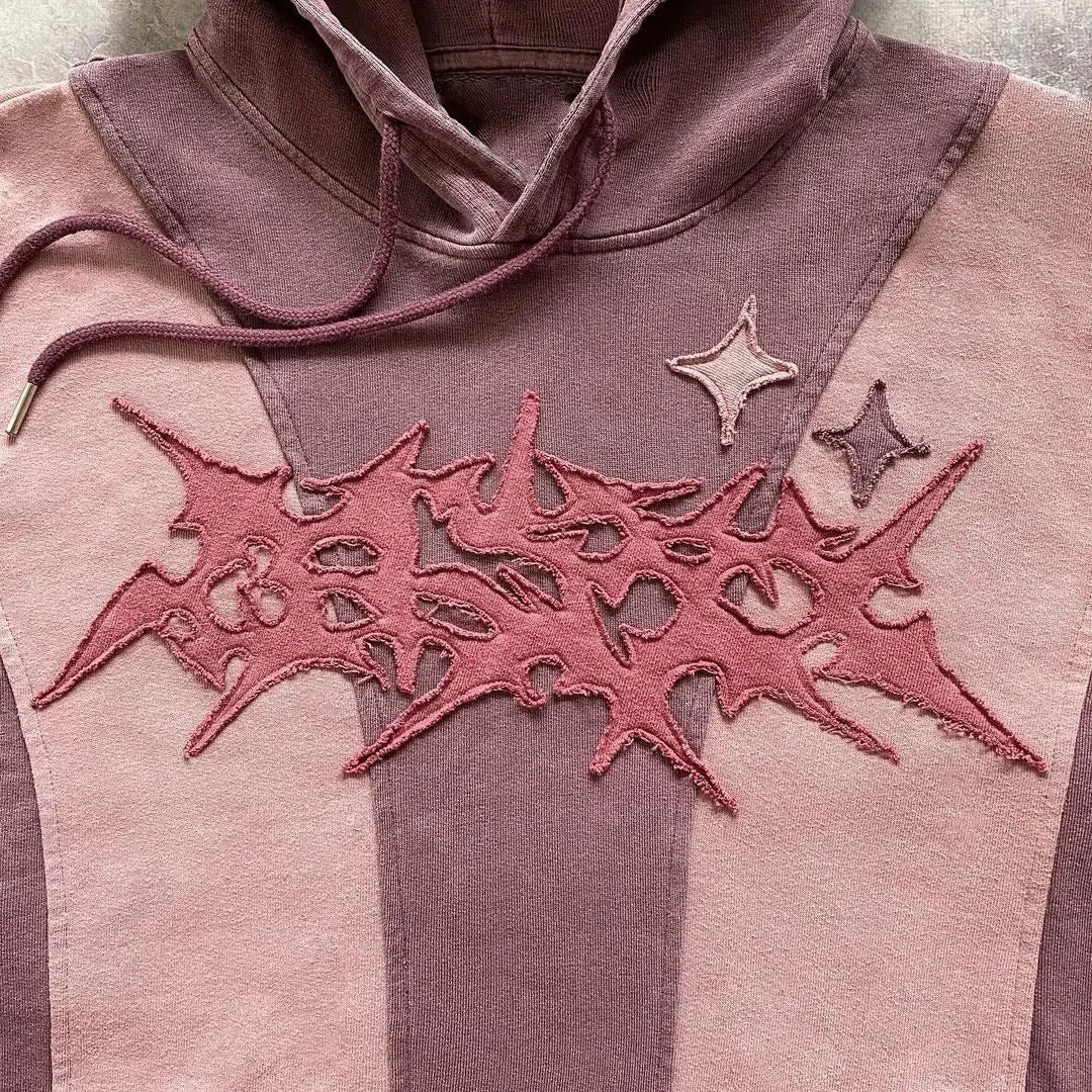 سترة بقلنسوة مطرزة باللغة الإنجليزية الراقية على طراز الشارع الأمريكي مع قبعة، سترة فضفاضة عصرية جديدة للجنسين #5