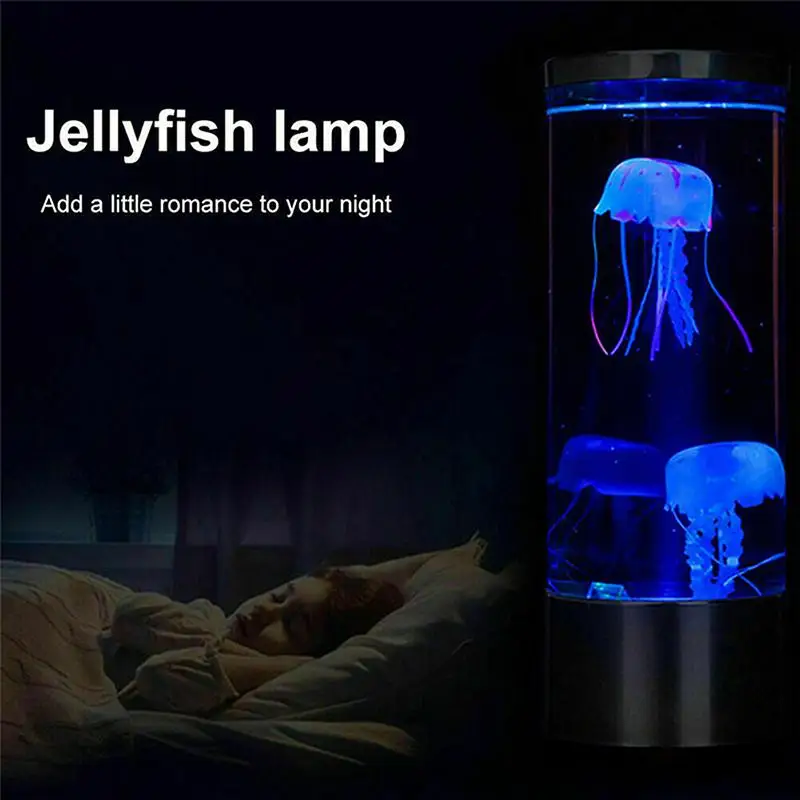 LED Jellyfish Lamp Color Changing Atmosphere Decor Night Light Children Bedroom Decor Simulation Jellyfish Aquarium Tank Lamps