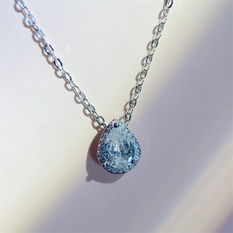 طقم أقراط وقلادة بيضاء من الزركونيا CC-Water-Drop للنساء ، أقراط مرصعة ، مجوهرات راقية ، زفاف ، خطوبة رومانسية ، انخفاض الشحن #5