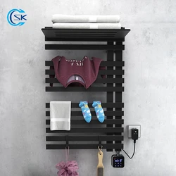 Black/White Bathroom Towel Radiator Electric Towel Rack Smart Control Heated Towel Dryer Wifi Function Towel Rail Towel Warmer