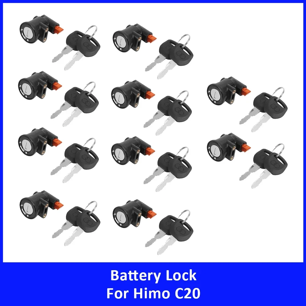 E-Bike Battery Lock Replacement for Himo C20 Foldable Electric Bicycle Battery Anti-theft Lock with Keys Safety Protection Parts