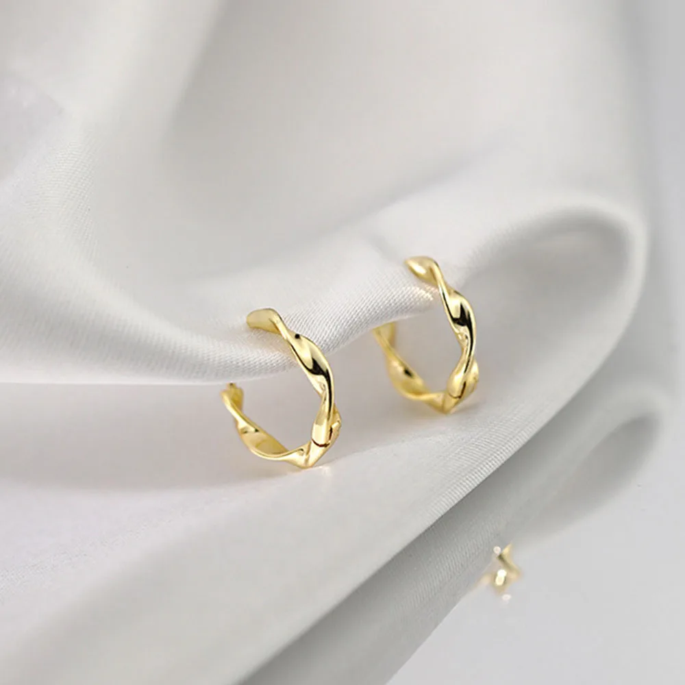 Girls Women Prevent Allergy Twist Wave Simple Circle Hoop Earrings Wave Earrings Women Jewelry Fashion  Accessories