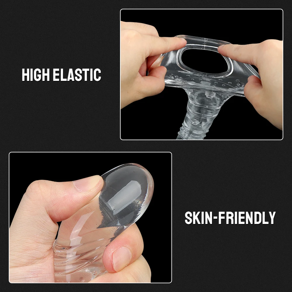 Elastic Crystal Penis Ring With Scrotum Ring Cock Extender Sleeve Male Reusable Condoms Delay Ejaculation Testis Bondage