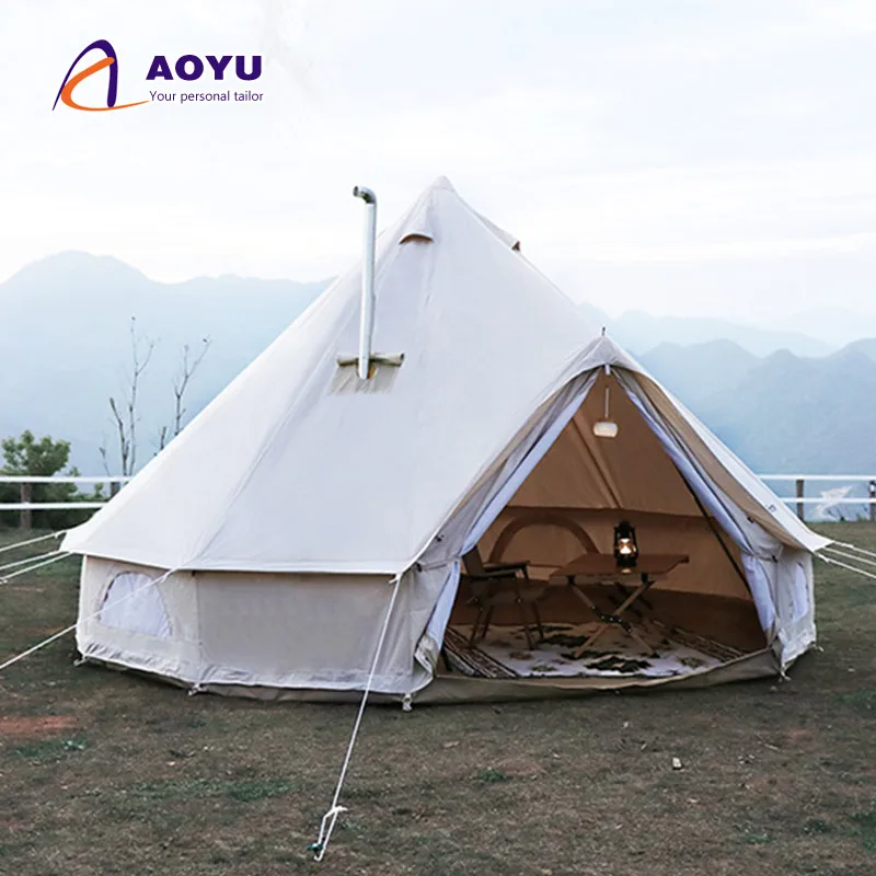

Wholesale Outdoor Camping Indian Pyramid Tent Khaki Teepee Hotel Emperor Bell Tent For Sale