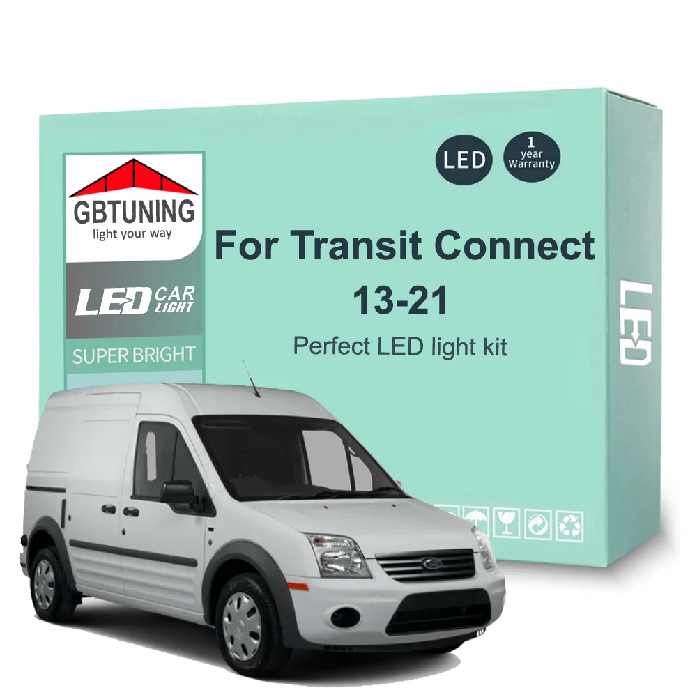 17Pcs LED Bulb Interior Dome Map Light Kit For Ford Transit Connect Custom Tourneo 2013 2014 2015 2016 2017 2018 2019 2020 2021