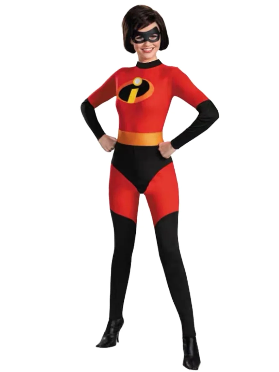 Disney Women and Men  Mr. Incredible Cosplay Costume Halloween Costume Kids Suit Mask Superhero Jumpsuits