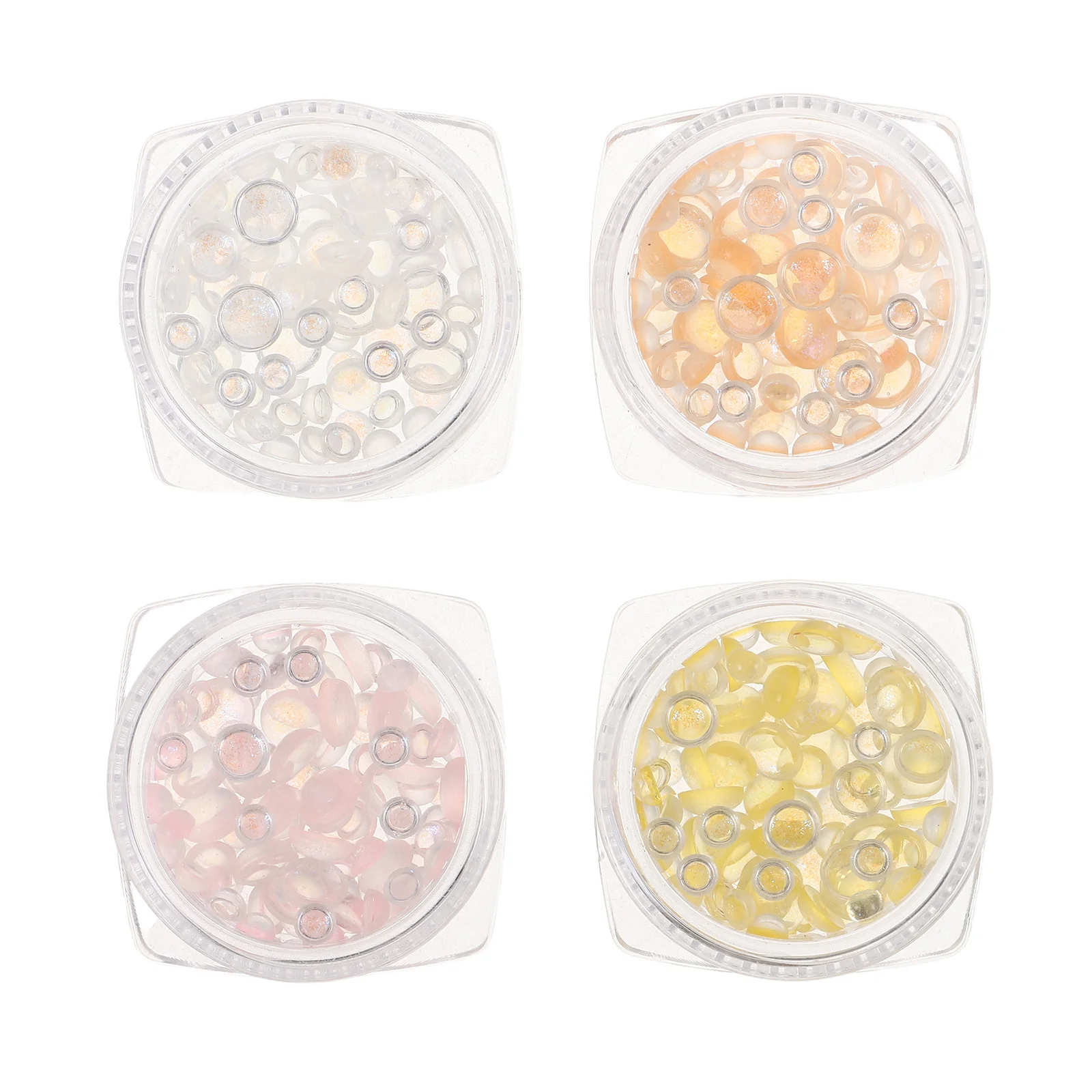 

4 Boxes Nail Art Bubble Beads Charms Flatback 3D Resin Droplets DIY Manicure Nail Jewels Craft Supplies Jewelry Supplies