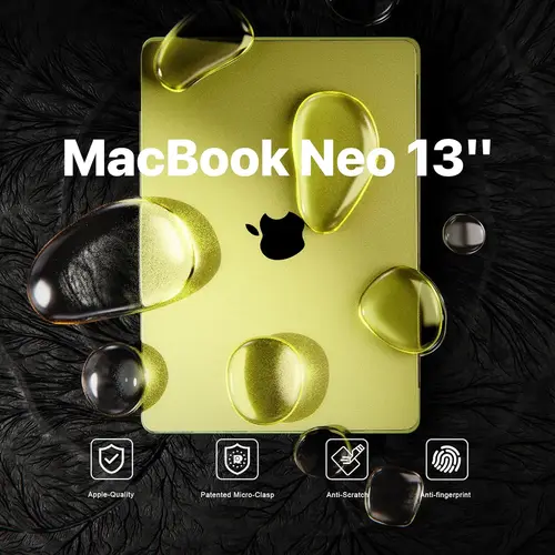 Imagen 2 del producto Funda para portátil MacBook Neo de 13 pulgadas 2026, 100% compatible con el color oficial, carcasa rígida de plástico mate para A3404