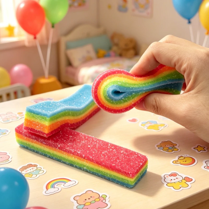 Squishy Rainbow Strip Stress B - Candy Sour Strip review and price