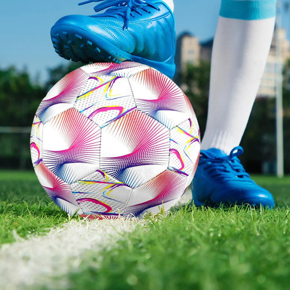 Trendy Dynamic Colorful Soccer Ball Machine Stitched Indoor/Outdoor Training Sports Enthusiasts Suitable Birthdays Day Gifts