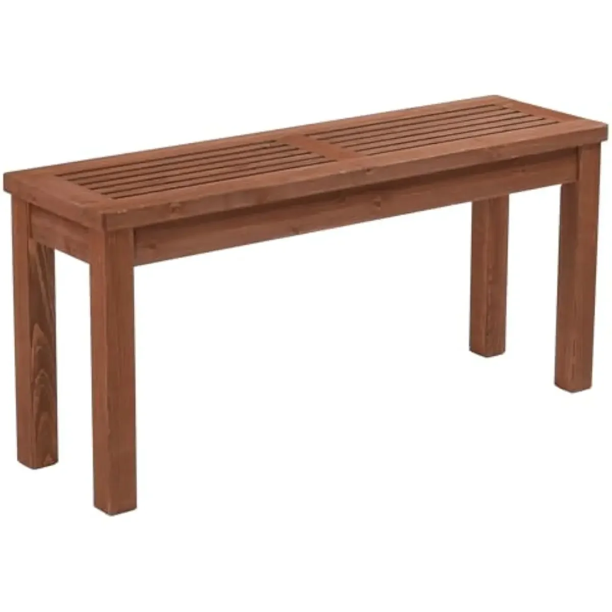 Rustic Firwood Bench 40 Inch Wide Natural Finish Outdoor Patio Deck Garden Seat Ergonomic Backless Design Weather Resistant Soli