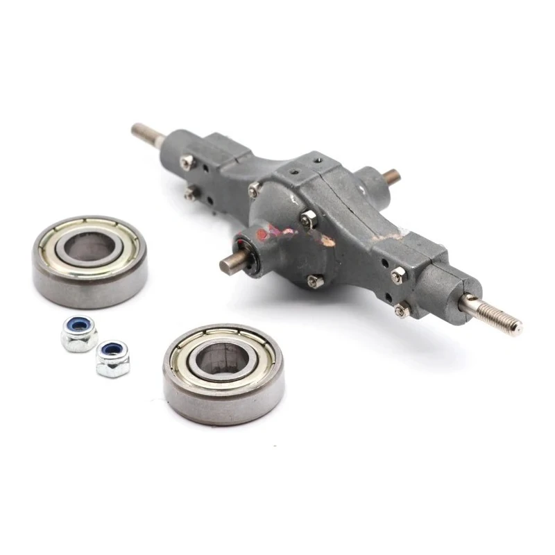 Modello 1/24 Testa di traino per camion Cassone ribaltabile Differenziale in metallo Asse centrale Assale posteriore RC Modifica statica Gruppo assale