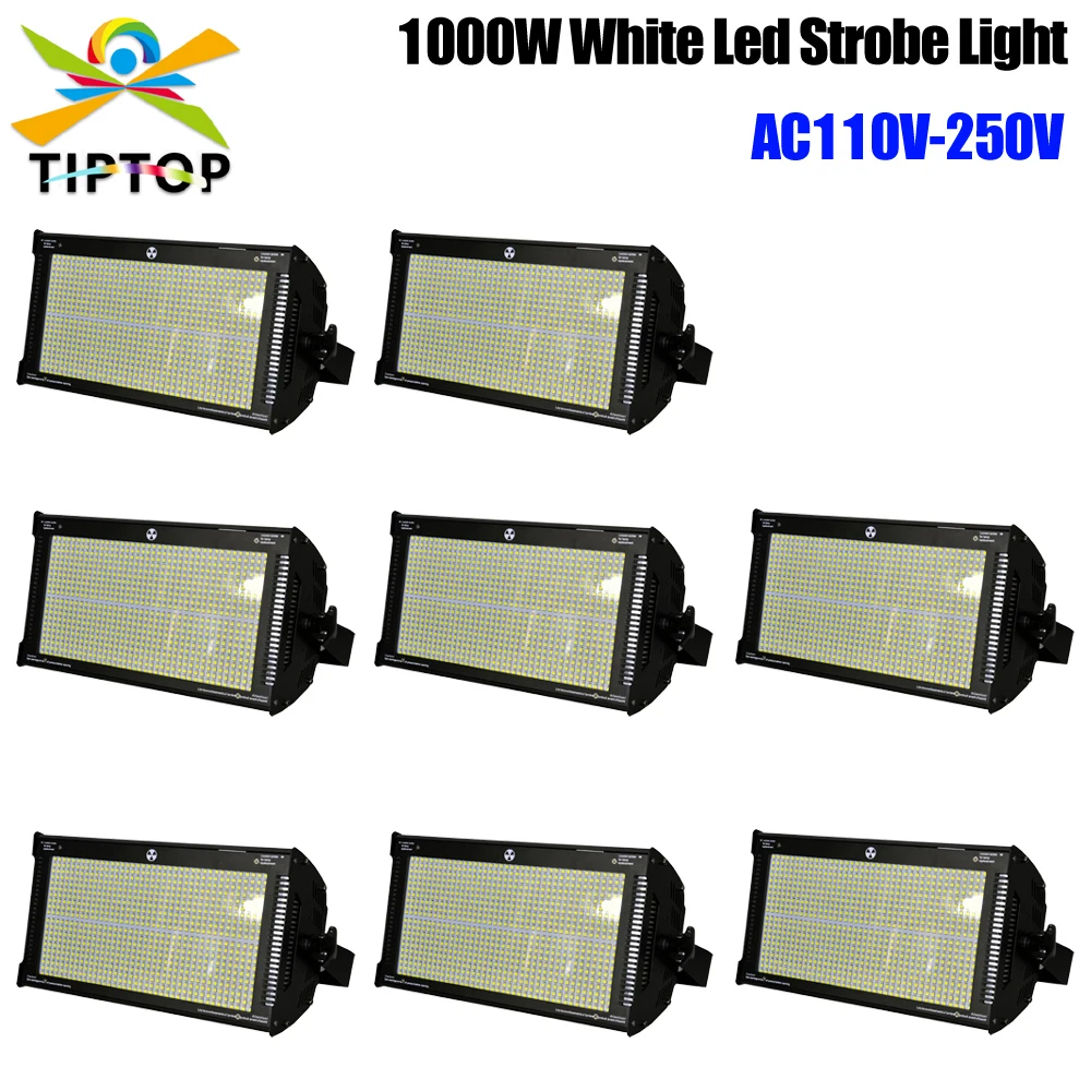 

8 Pack DMX512 White Color Strobe Light Led 1000W DJ Disco Stage Wash Effect Panel Light Fan Cooling Power Con TP-S1000