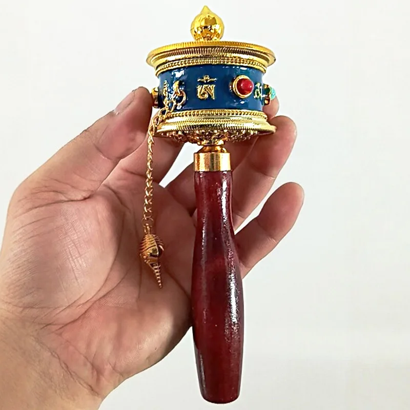 

Wheeler Prayer Ornament Hand Cranked Prayer Wheel Handicraft Tourist Souvenir Ethnic Chinese style