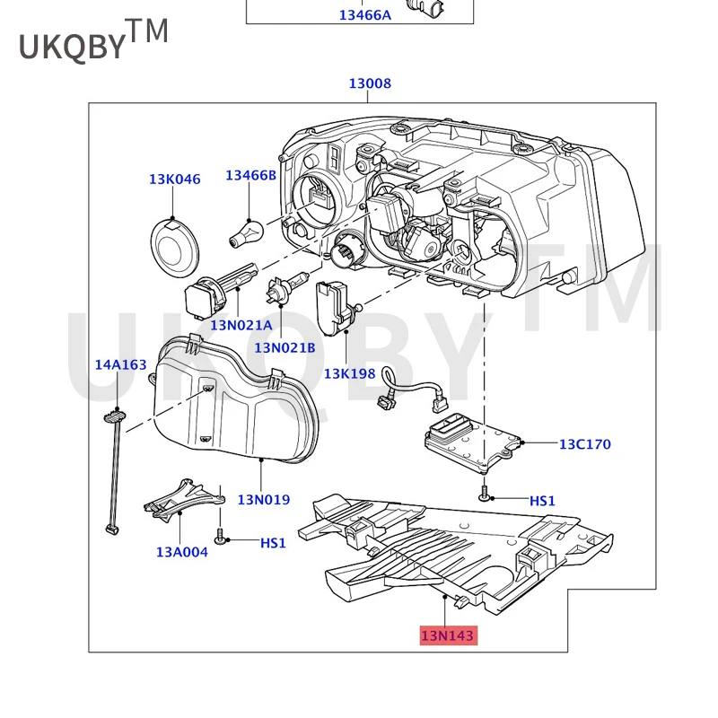 Suitable for La nd Ro ve rF re el an de r 2  Board - Adjustment Headlight bracket RH