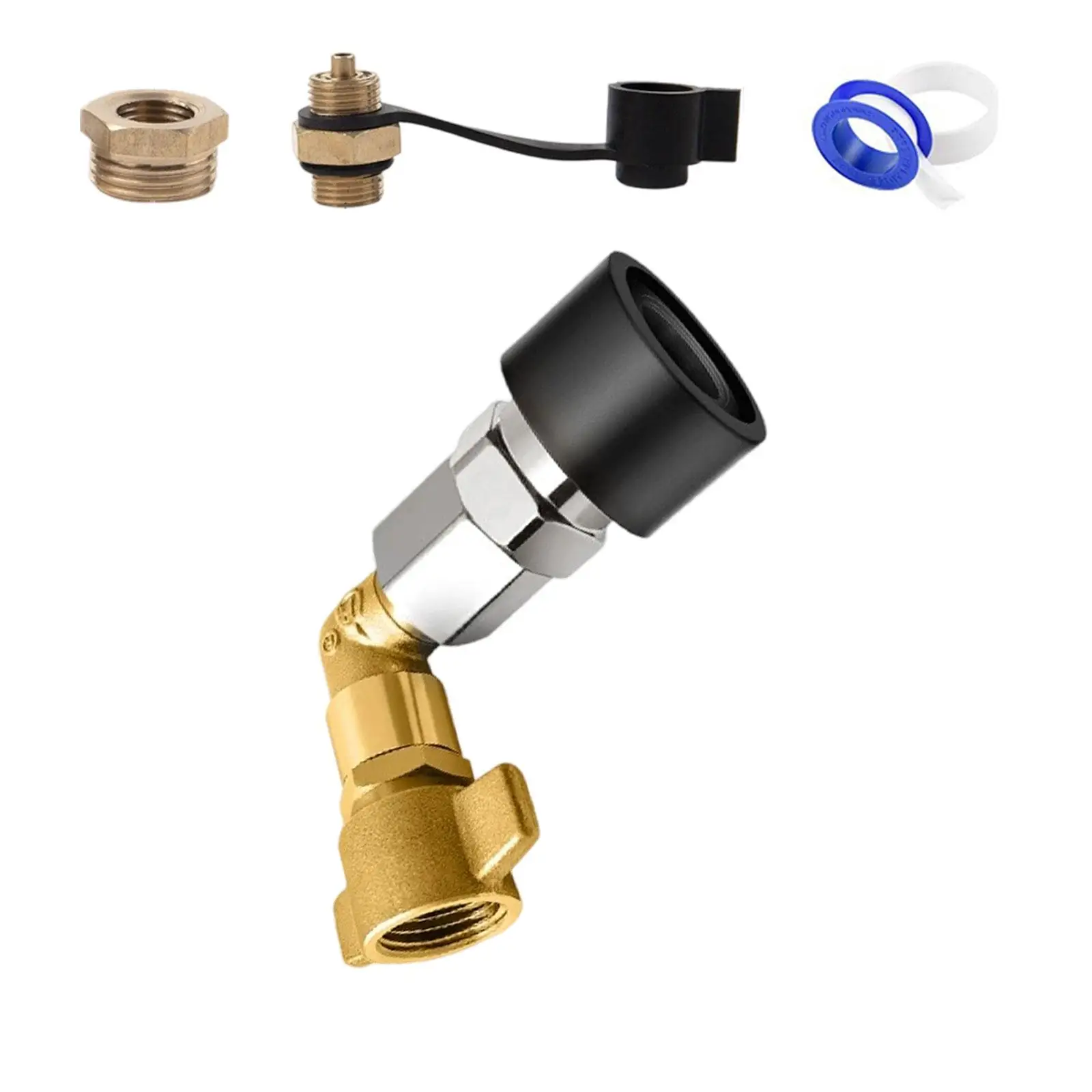 

Air Tank Intake Connector Brass 90 Degree Quick Connect Elbow Fitting Accessory for Truck Air System