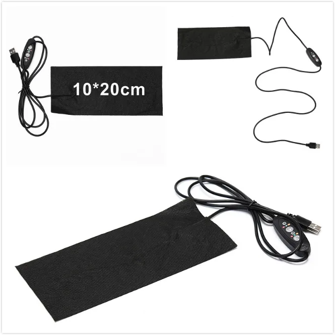 5V USB Charged Clothes Heating Pads Electric Heating Sheet With 3 Gear Adjustable Temperature Heating Warmer Pad For Vest Jacket