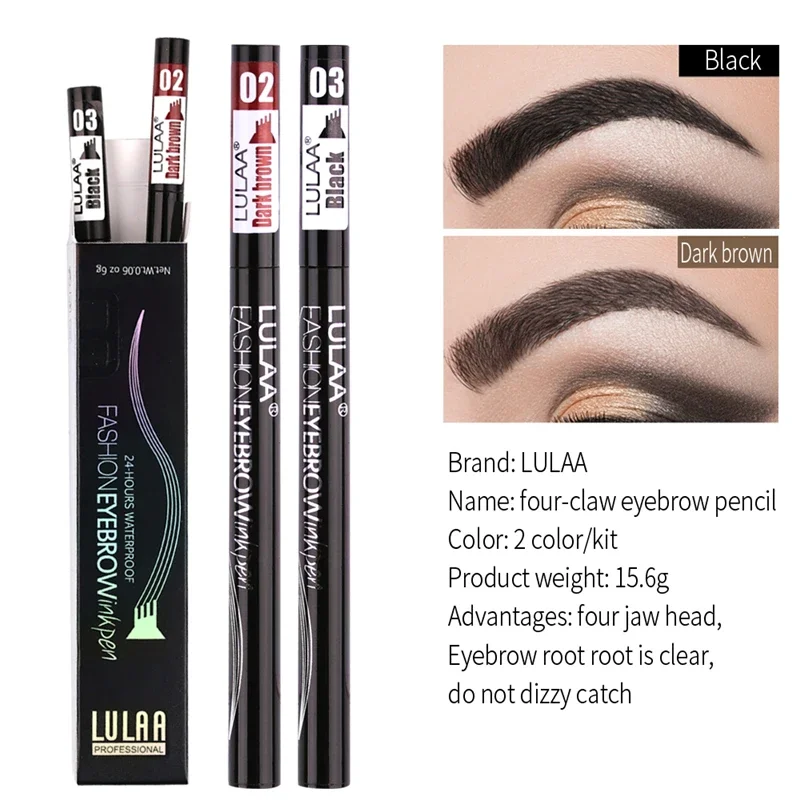 Microblading 眉毛マーカーペン 4 ヘッド液体眉毛細いペンシル防水タトゥー眉ペン汚れ防止メイクアップ maquiagem