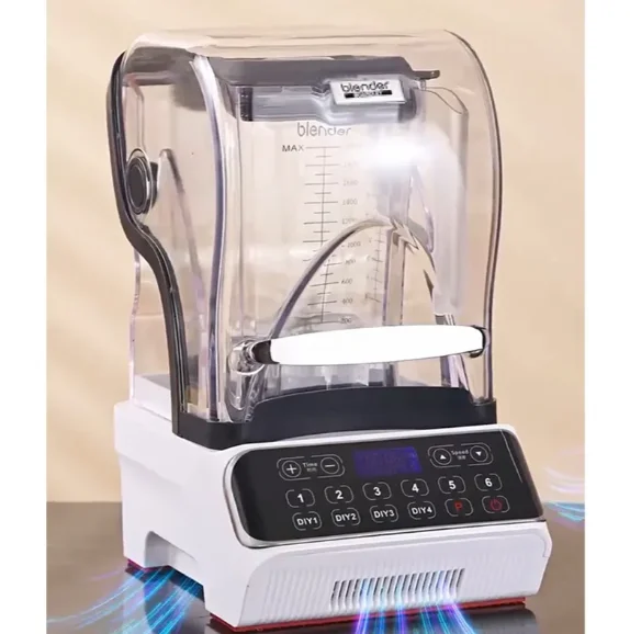 المهنية 1800 واط فرش موتور تيار مباشر خلاط تجاري عازلة للصوت المحمولة خلاط الفاكهة للاستخدام المنزلي والفندق