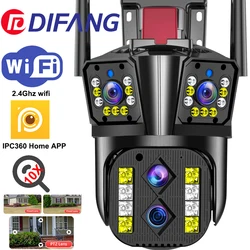Difang 10X Zoom WIFI Security Camera Outdoor, Color Night Vision, Auto Tracking, wide angle, 3 Screen Wireless Wifi PTZ Camera