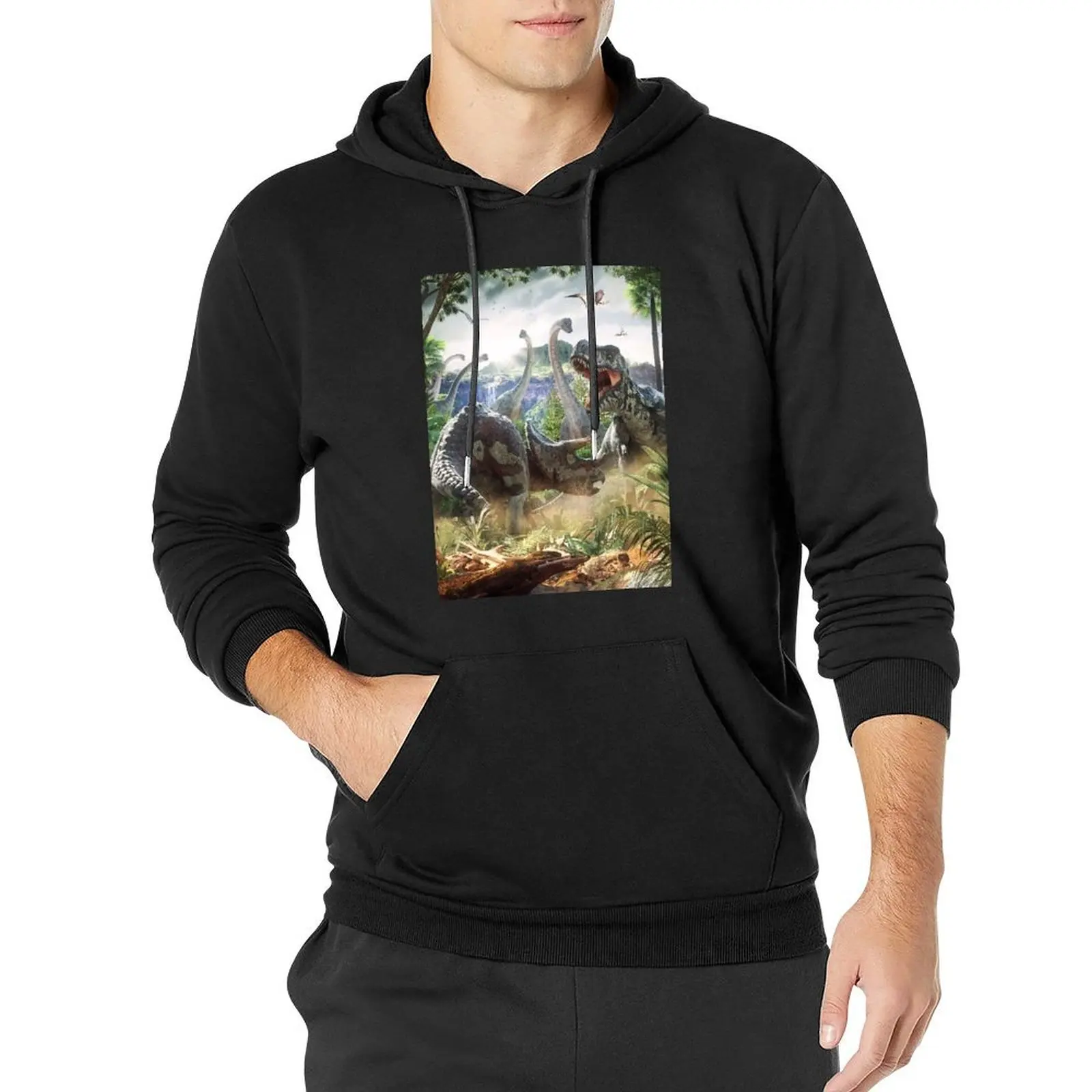 

Dinosaur Battle Pullover Hoodie mens clothing men's clothes autumn new products autumn clothes hoodie for men