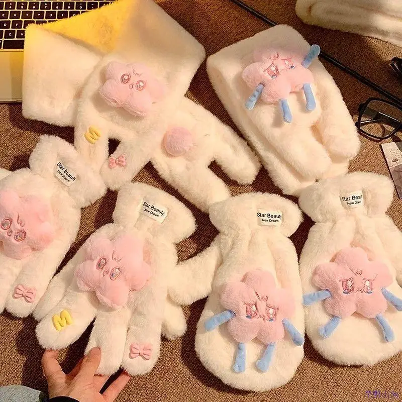 أنيمي الحب والفضاء العميق Xavier رافاييل تأثيري الكرتون الشتاء وشاح سميك قفاز محشوة القفاز منديل حلية التميمة هدية