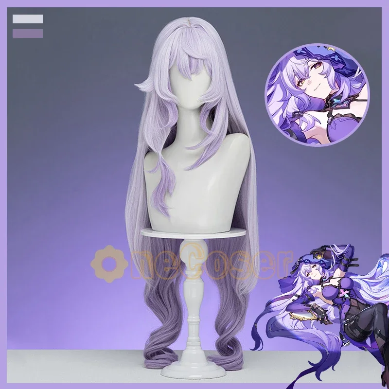 Black Swan Cosplay Wig Game Honkai Star Rail White Purple Long Hair Garden of Recollection Soothsayer Fiber Hair Wig Cap Girls