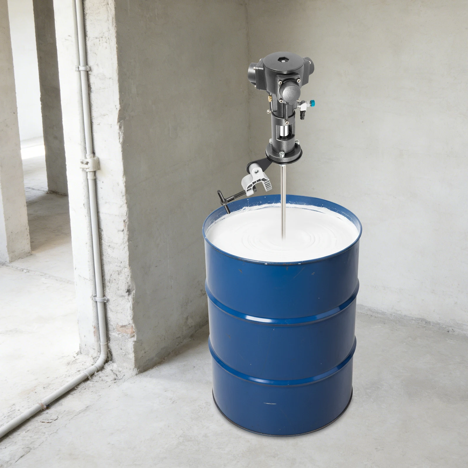 Mezclador neumático de masilla en polvo de acero inoxidable, capacidad de 50 gal, 50-2000 rpm, silencioso y eficiente, adecuado para pintura/recubrimiento/alimento