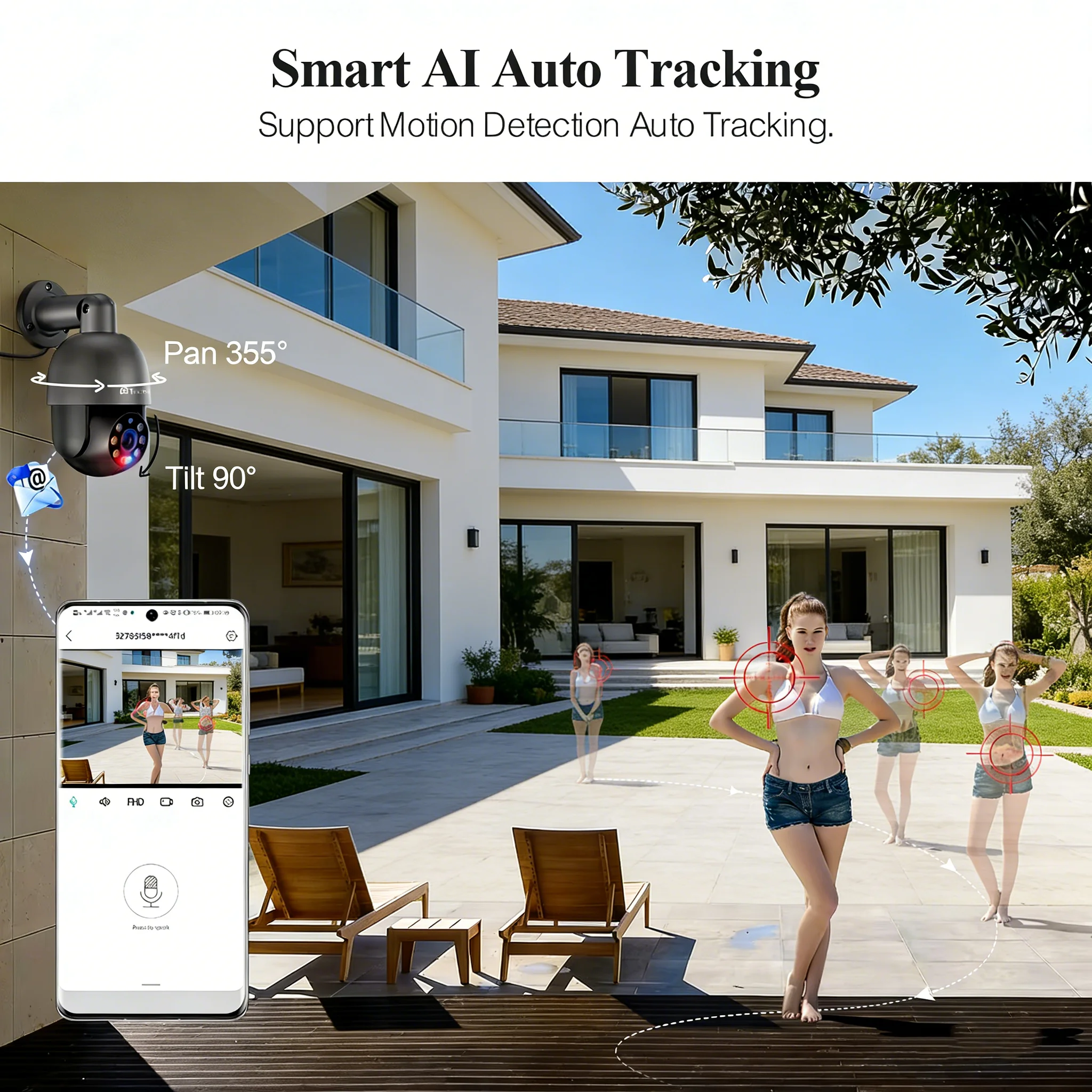 Techage 8MP 5MP 4MP Security POE IP Camera PTZ Dome Video Camera 4K Outdoor Ai Human Detected Two Way Audio Camera XMEye TF Card