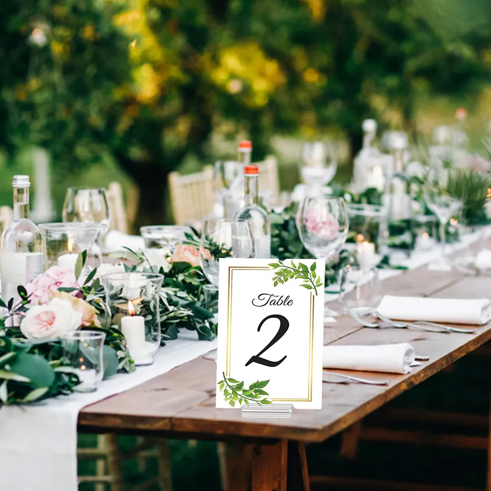 

Набор из 12 акриловых держателей для карточек, прозрачные, толстые, с устойчивым основанием, легко заменяемые, для свадеб, ресторанов, кафе