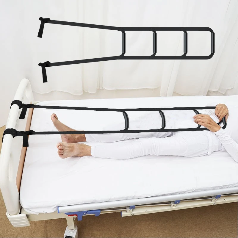 

Black Adjustable Elderly Sit Up Rope Padded with3/4/6 Handle Get Up Assist Belt Hand Grip Helper Elderly Pull Up Strap Disabled