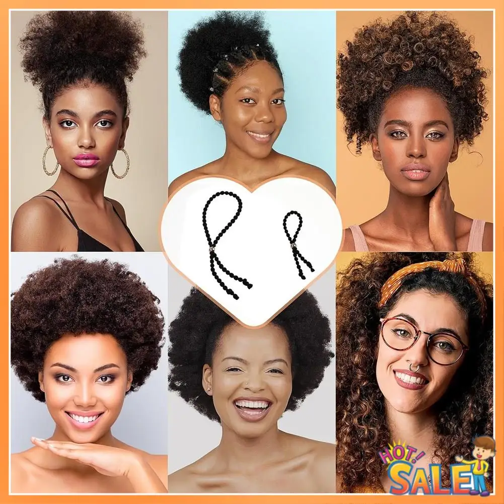 

AB68 20Pcs Adjustable Long Hair Ties For Curly Hair For Women Natrual Curly Hair/Thick Hair/Kinky Hair Afro Puff Pnoytail