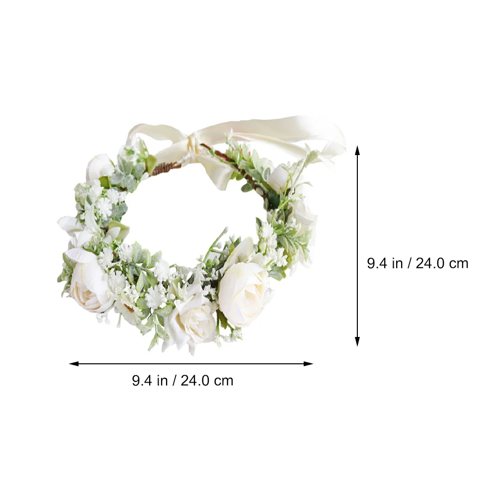 

Wedding Wreath for Brides Bridal Crown Headpiece Sunflower Floral Decorations Hanging Party Event Accessory
