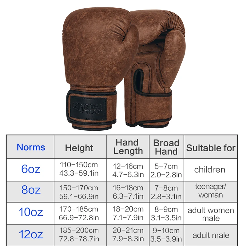 قفازات ملاكمة كلاسيكية عتيقة للبالغين والأطفال والنساء/الرجال قفاز ملاكمة MMA Muay Thai Boxe De Luva Mitts Sanda معدات رياضية 6 8 10 12OZ