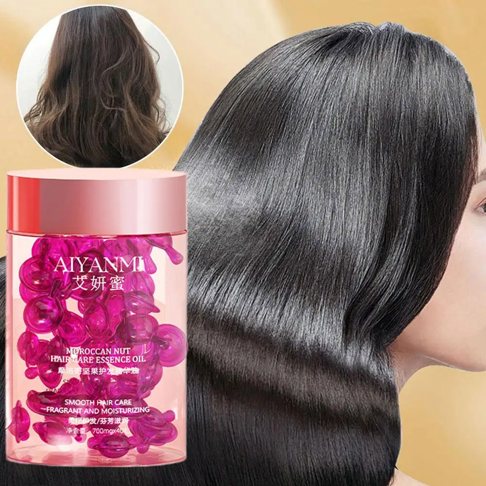 Витаминная масляная капсула для ухода за волосами, шелковистое лечение, улучшение гладкого, глубокого питания, восстановление, сыворотка для уменьшения потерь