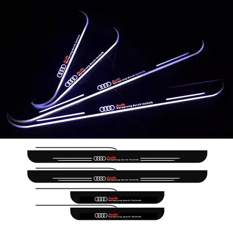 트림 페달 LED 자동차 라이트 도어 씰 스커프 플레이트 통로 다이나믹 스 트리머 환영 램프 AUDI A3 A4 A5 A6 A7 S3 S4 S5 S6 S7 Q7