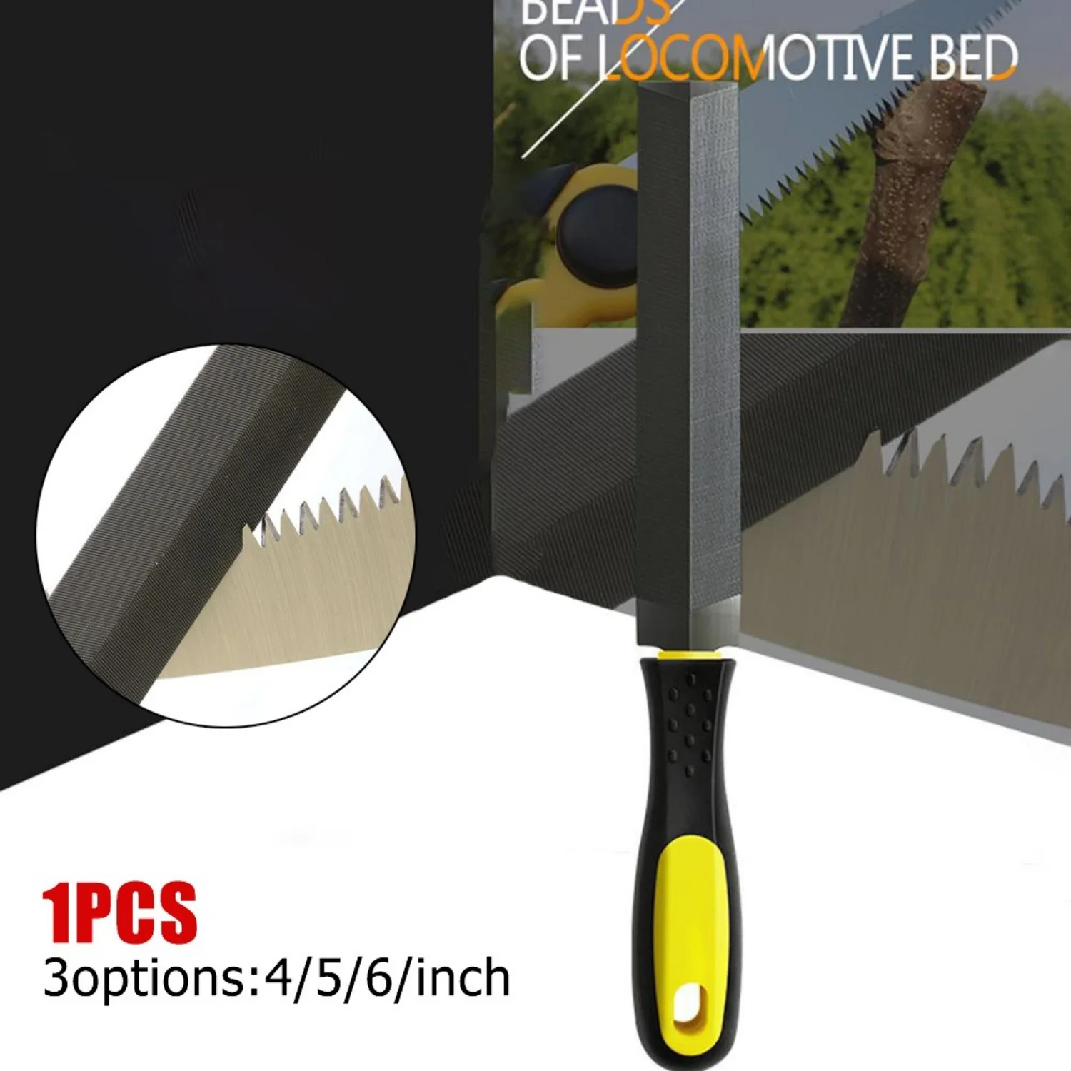 1PC 4/5/6 Inch Pruning Saw File Bearing Steel Fine Tooth Rasp File for Sharpening Deburring and Shaping Woodworking Tool