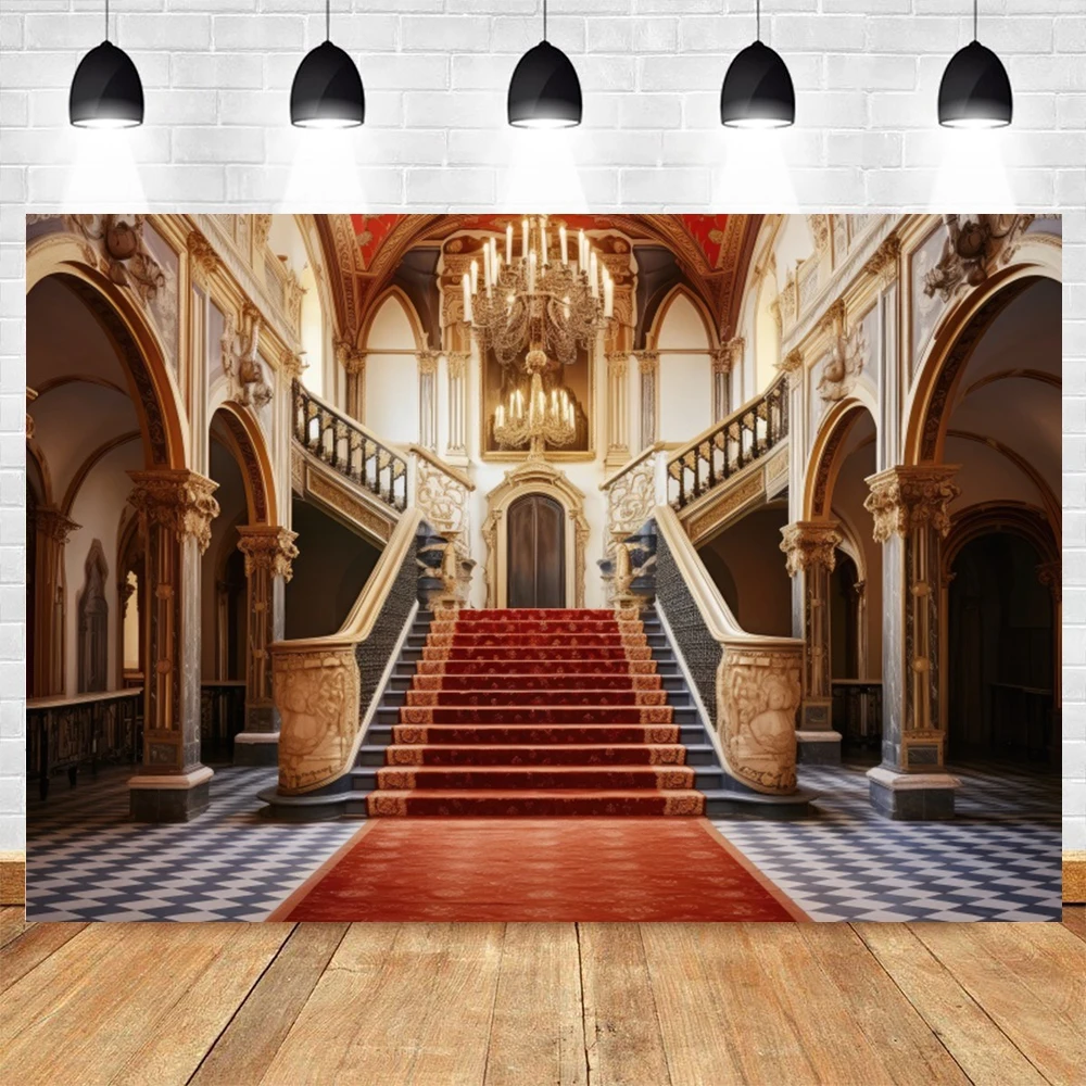Luxurious Palace Backdrop for Photography Retro Castle Interior Wall Wedding Birthday Party Kids Adult Portrait Photo Background