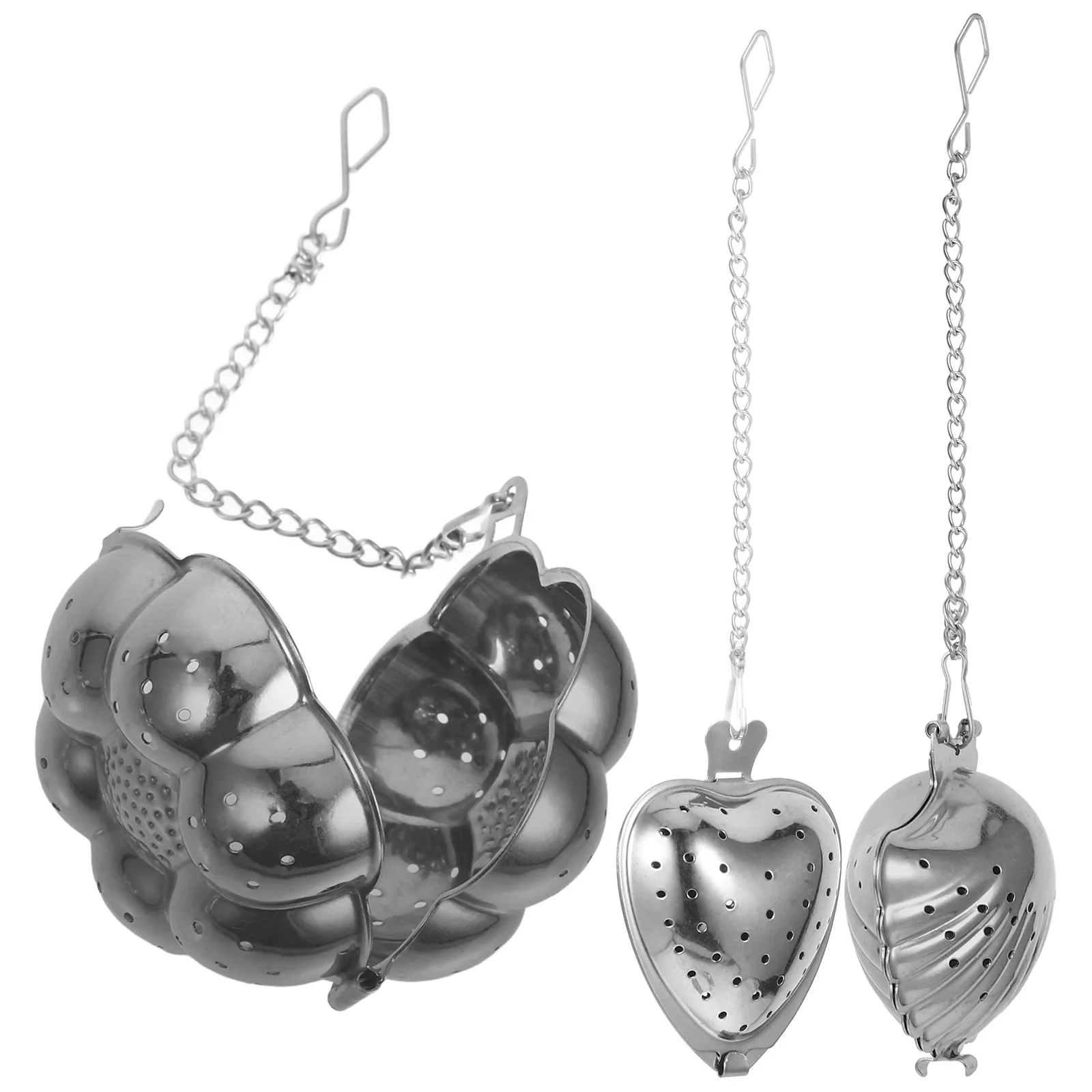 Infusor de té de acero inoxidable, colador de malla fina reutilizable para té de hojas sueltas, especias Chai de manzanilla a base de hierbas Oolong negro y verde, 3 uds.