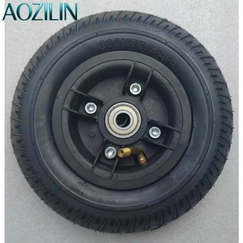 AOZILIN 200x75 Complete Front Wheel Mini Go Kart Wheel Kids Kart Electric Scooter Wheel Thick Inner Outer Tire